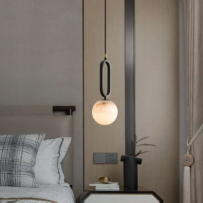 Selene marble pendant light D12 and D15cm size comparison — Casa Norex