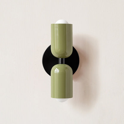 Colorful Minimalist Dual-Bulb Wall Sconce for Modern Ambience