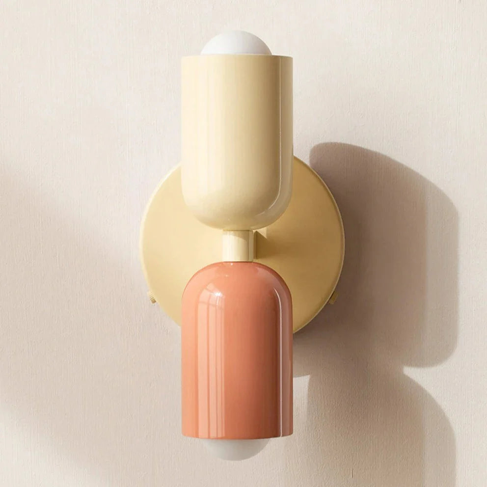 Colorful Minimalist Dual-Bulb Wall Sconce for Modern Ambience