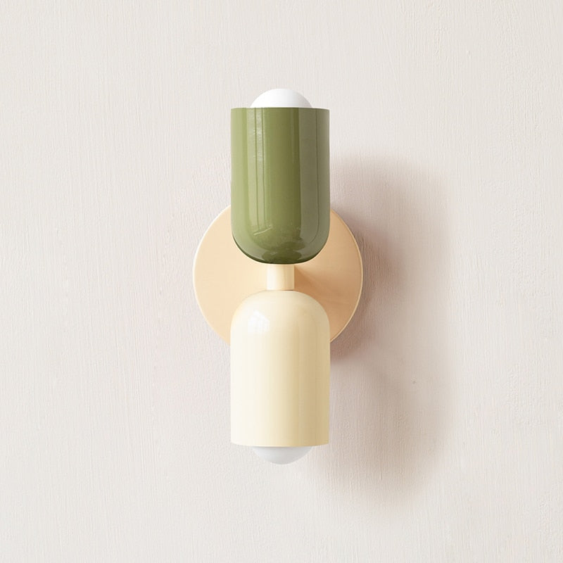 Colorful Minimalist Dual-Bulb Wall Sconce for Modern Ambience