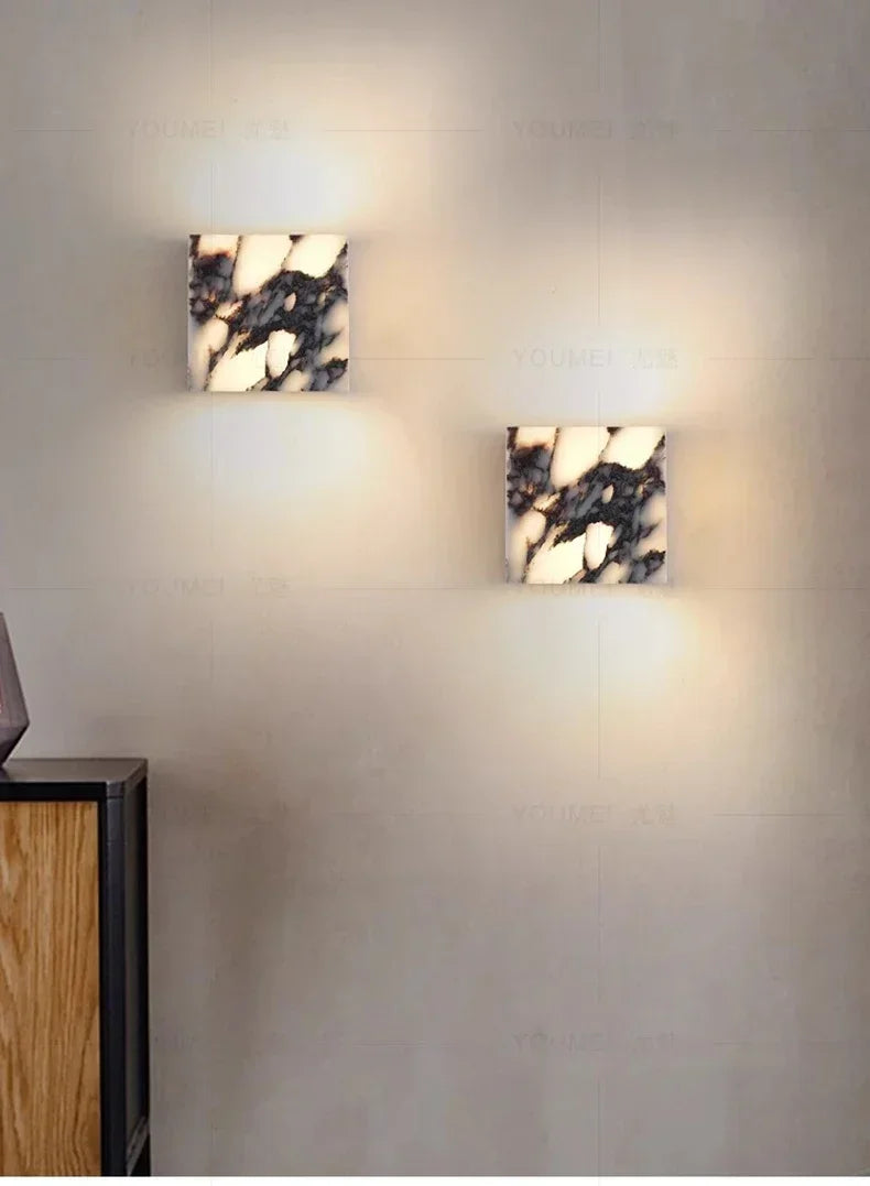 Marble wall sconce mounted in dining room setting | Casa Norex