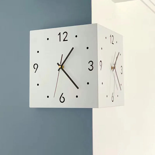 Square Corner Wall Clock — North Grade White finish | Casa Norex