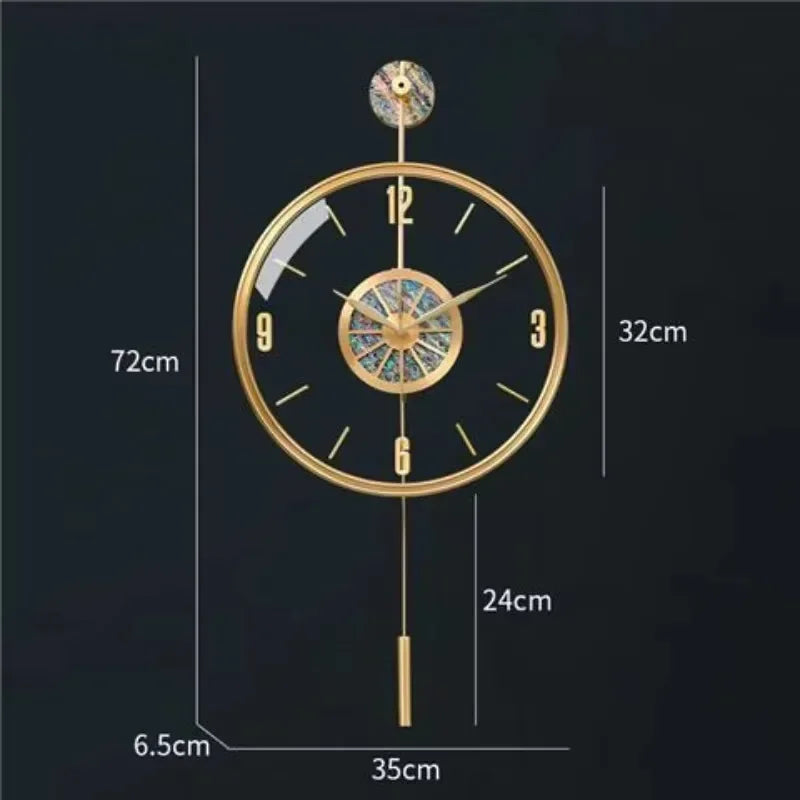 Mirror Alloy Wall Clock scale reference on a wall — Casa Norex