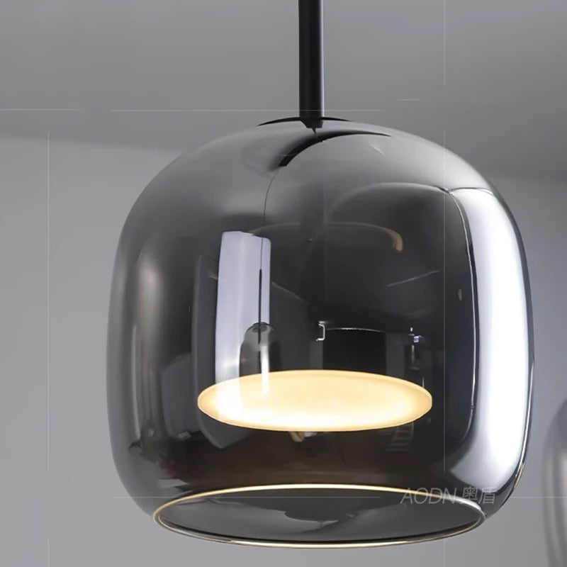 Halden Glass Cluster Pendant ironware and glass material close-up — Casa Norex