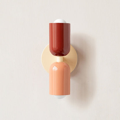 Colorful Minimalist Dual-Bulb Wall Sconce for Modern Ambience