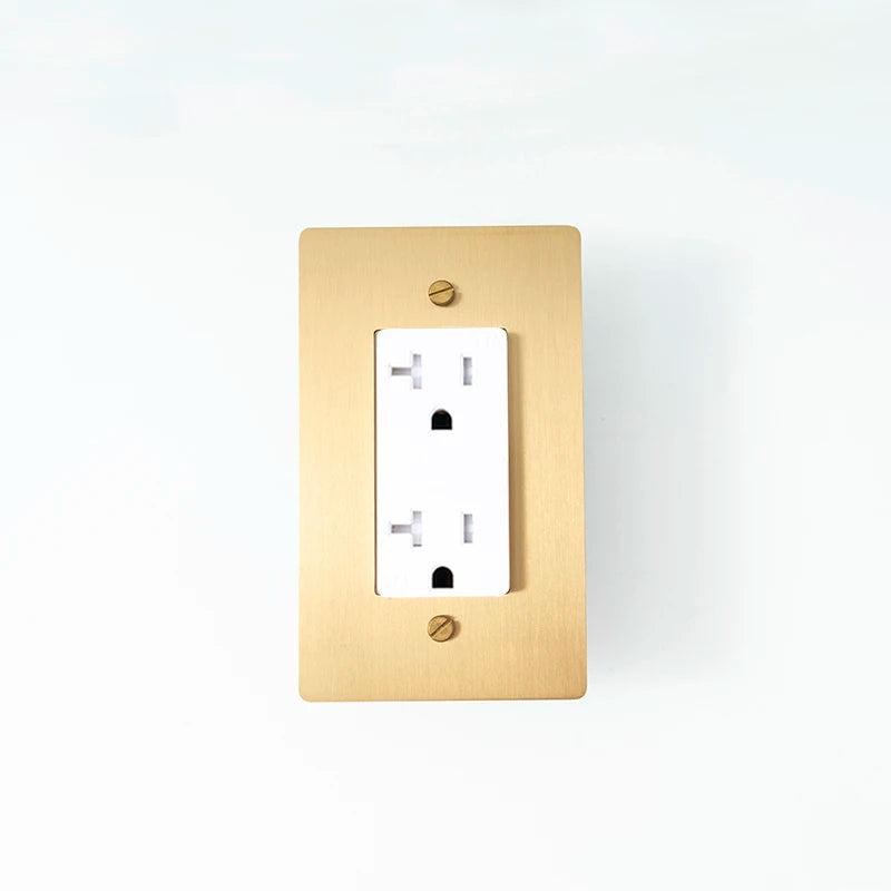 Gold White 20A wall outlet — standard socket — Casa Norex