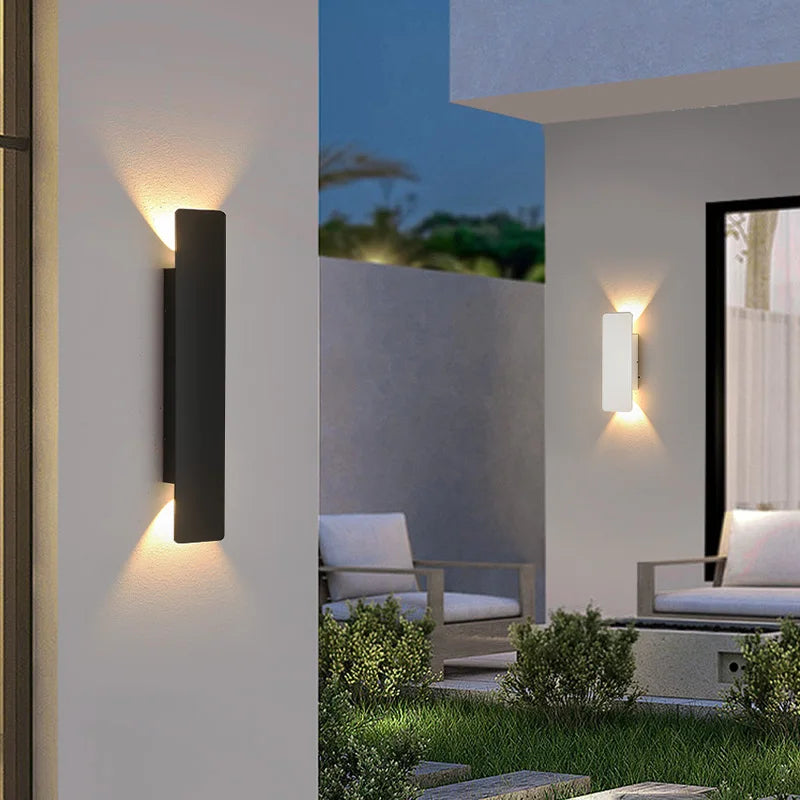 Up-down wall sconce alternate angle — black finish | Casa Norex