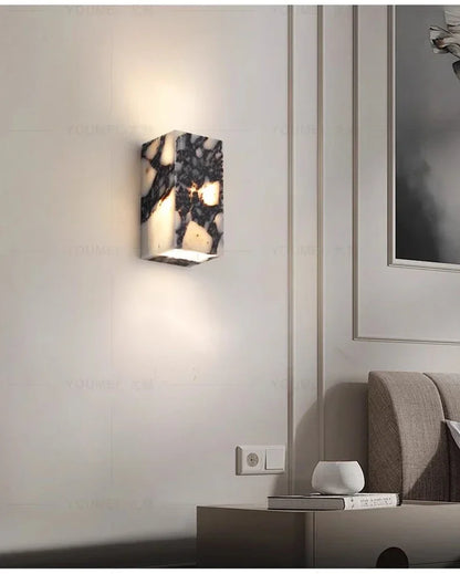 Marble wall sconce mounted in home office setting | Casa Norex