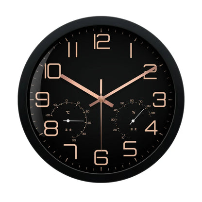 Temperature Humidity Wall Clock Dark Blue finish close-up | Casa Norex