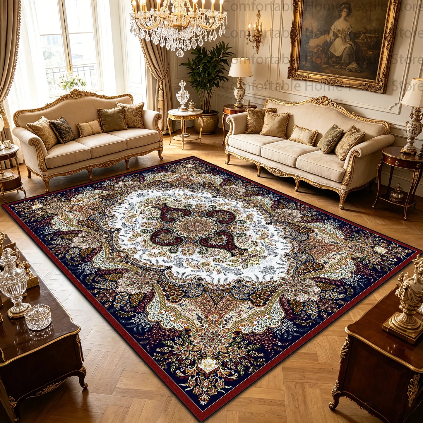 Short-velvet Persian retro rug — low-pile finish | Casa Norex