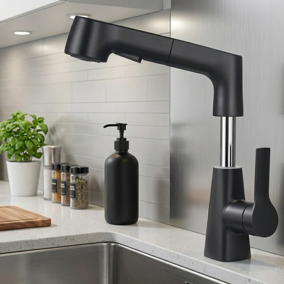 Rivermist 360° Pull-Out Kitchen Faucet — standard G1/2" connection | Casa Norex