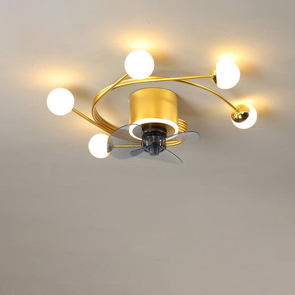 Nordic Light Luxury Creative 5/7-Light LED Flush Mount Fan Light