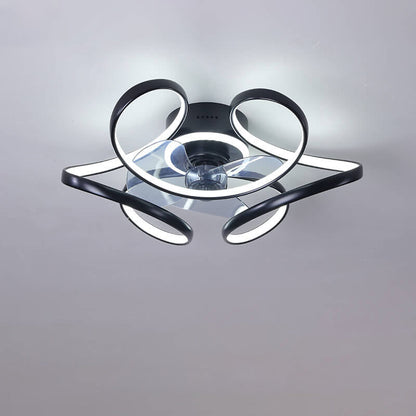 Simple Creative Line LED Flush Mount Fan Light