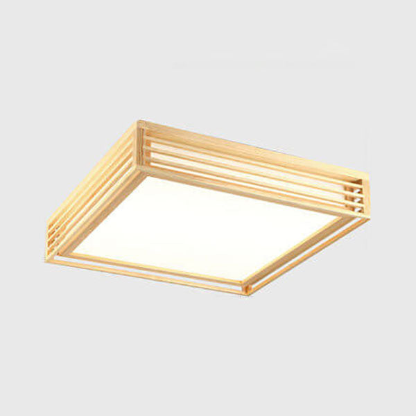 Flush Mount Ceiling Light mounting detail view — acrylic diffuser in solid wood frame | Casa Norex