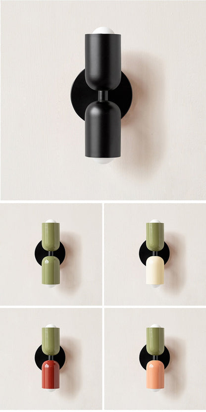 Colorful Minimalist Dual-Bulb Wall Sconce for Modern Ambience