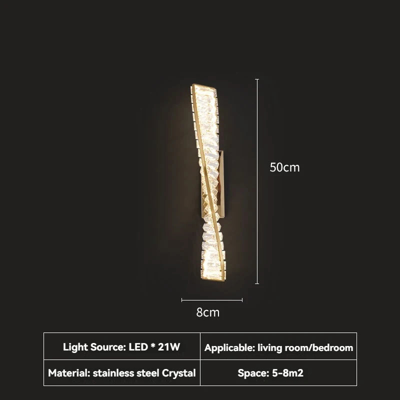 Milano Crystal Linear Sconce — gold frame with cut crystal drops | Casa Norex