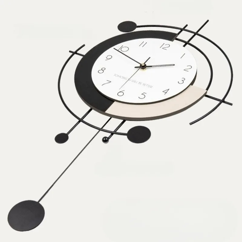 Metal & Wood Wall Clock silent quartz movement — Casa Norex
