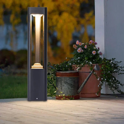 Bollard light ground insert stake hardware close-up | Casa Norex
