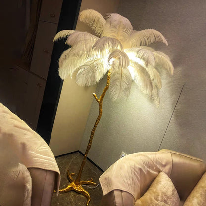 Ostrich feather floor lamp size comparison chart