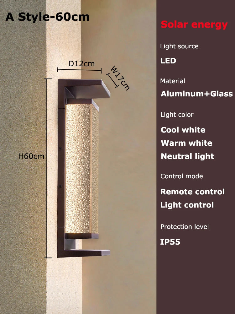 Solar dusk to dawn wall lantern in Copper mounted outdoors