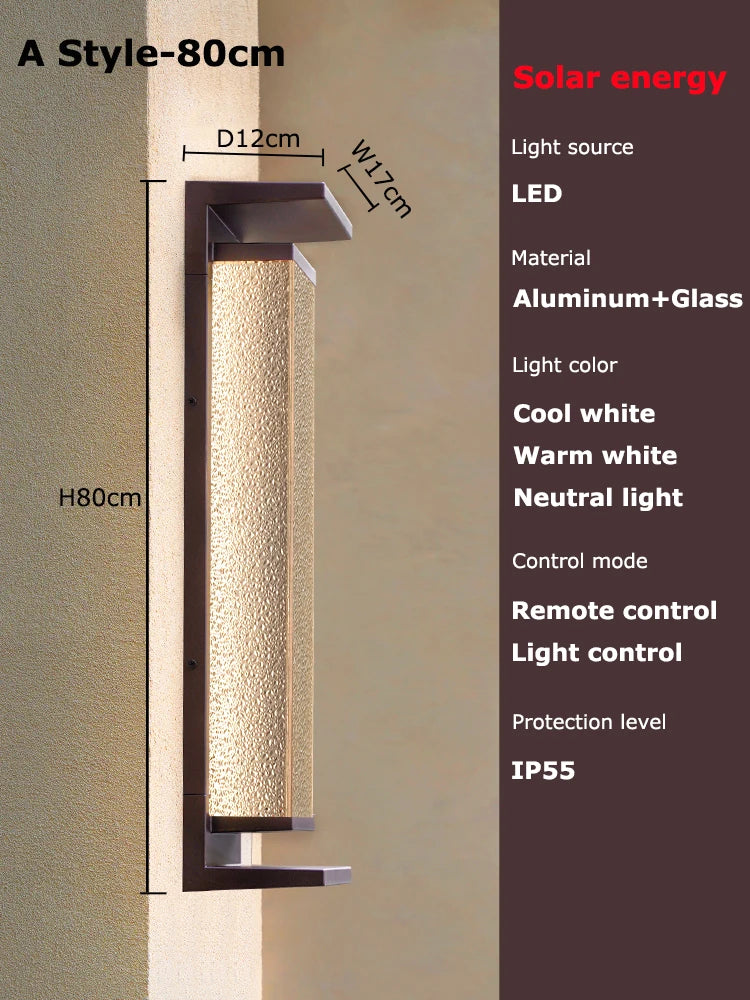 Solar dusk to dawn wall lantern Small size on a garage wall