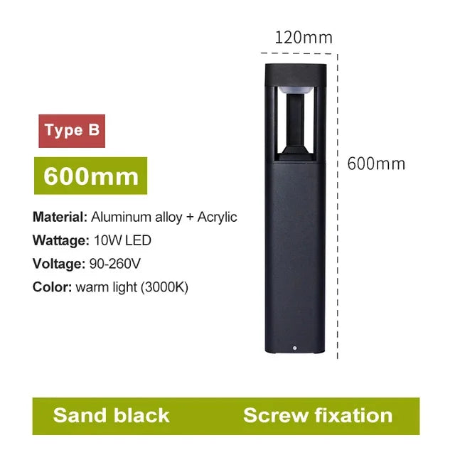 Bollard light height comparison — 300mm, 600mm, and 900mm | Casa Norex