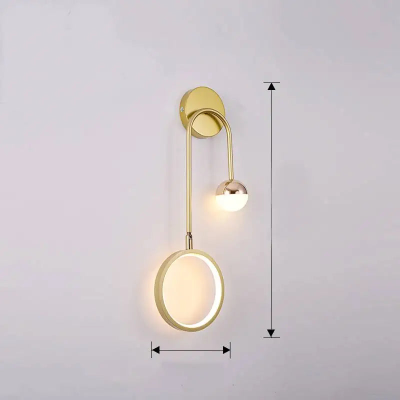 Round ball wall sconce — black wrought iron body with gold accent | Casa Norex