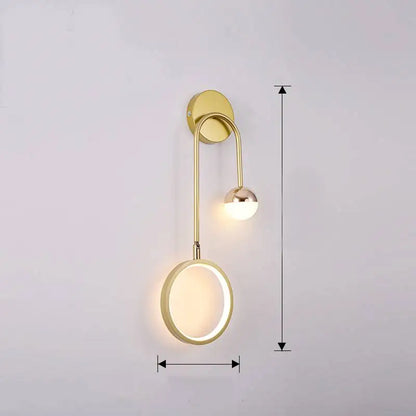 Round ball wall sconce — black wrought iron body with gold accent | Casa Norex