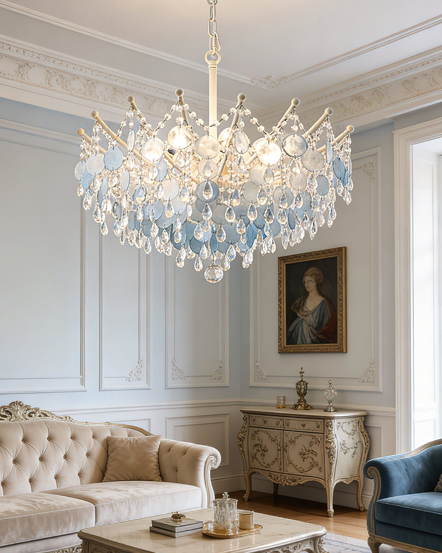 Sasha Capiz Bead Chandelier