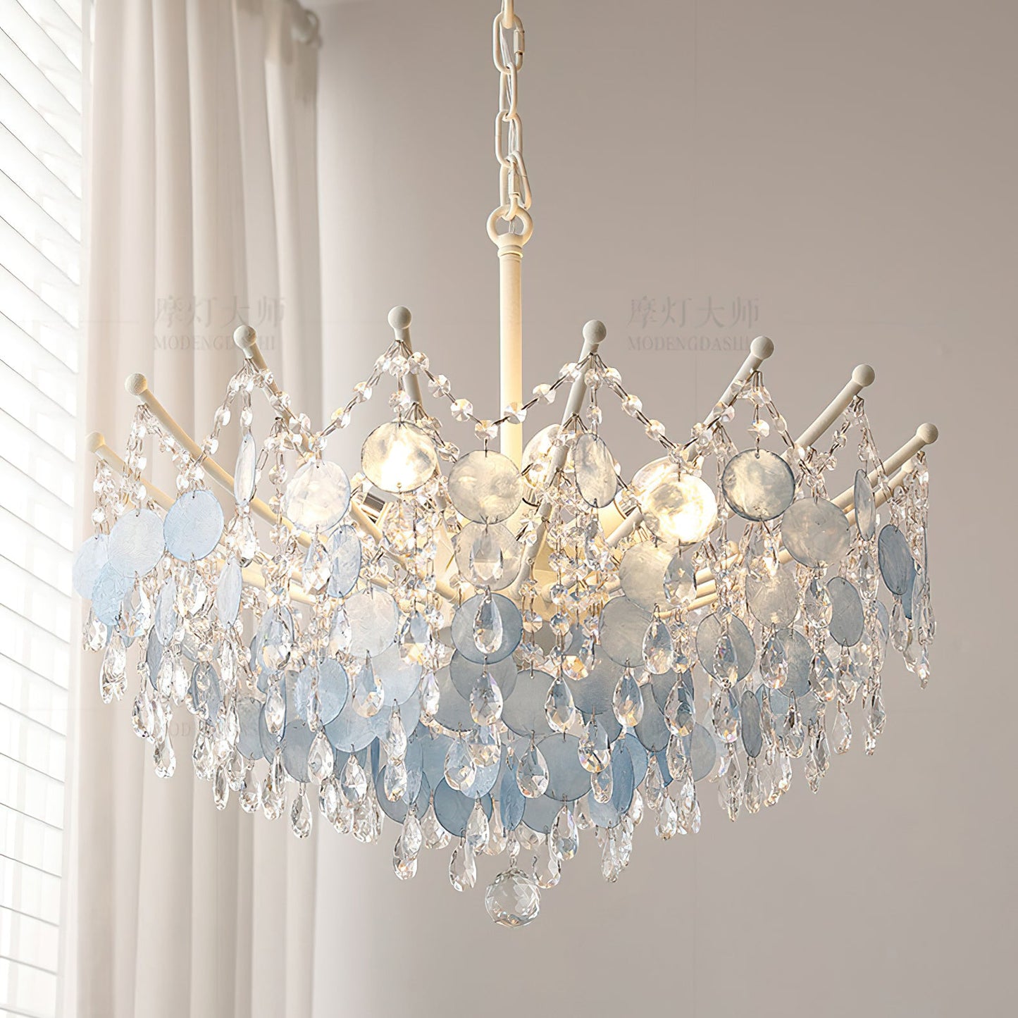 Sasha Capiz Bead Chandelier