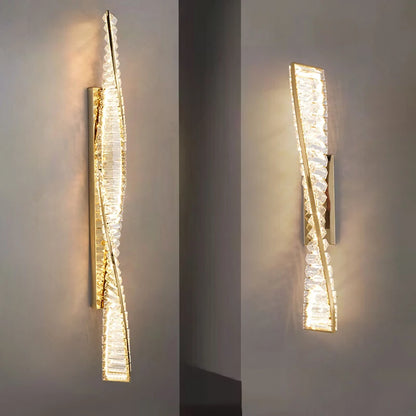 Milano Crystal Linear Sconce 100cm size, gold finish — Casa Norex