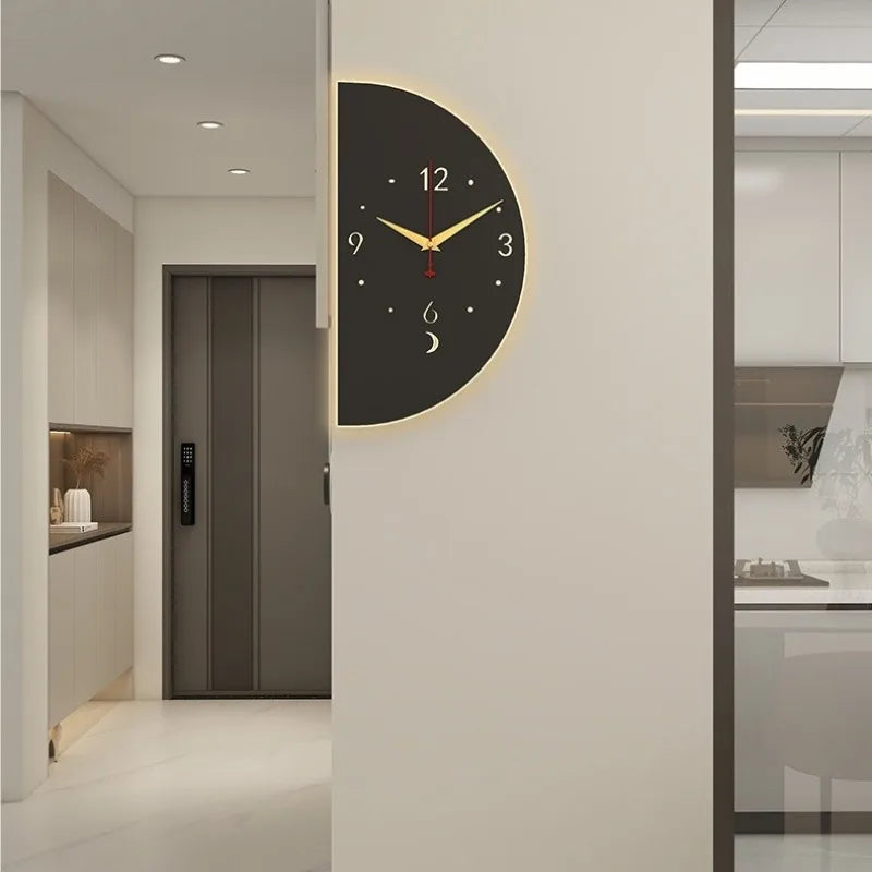 Voice-Activated Corner Wall Clock silent digital movement detail — Casa Norex