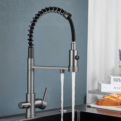 Ashgrove 3-Way Filtered Pull-Down Kitchen Faucet — reverse osmosis compatible via 3/8" adapter | Casa Norex