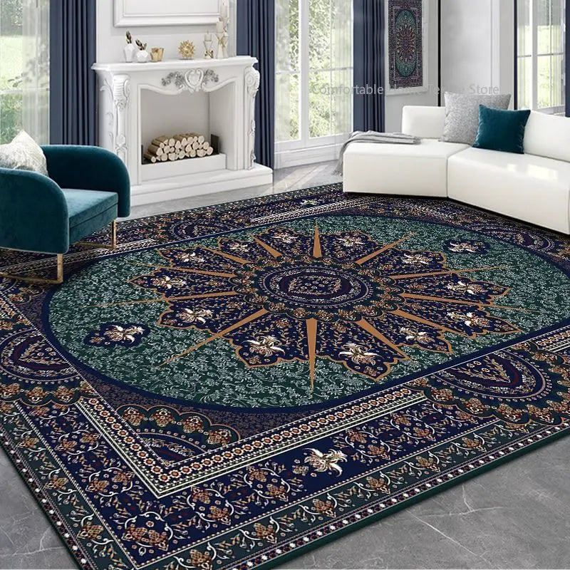 Close-up of 3D-printed Persian medallion motif on Adrina rug | Casa Norex
