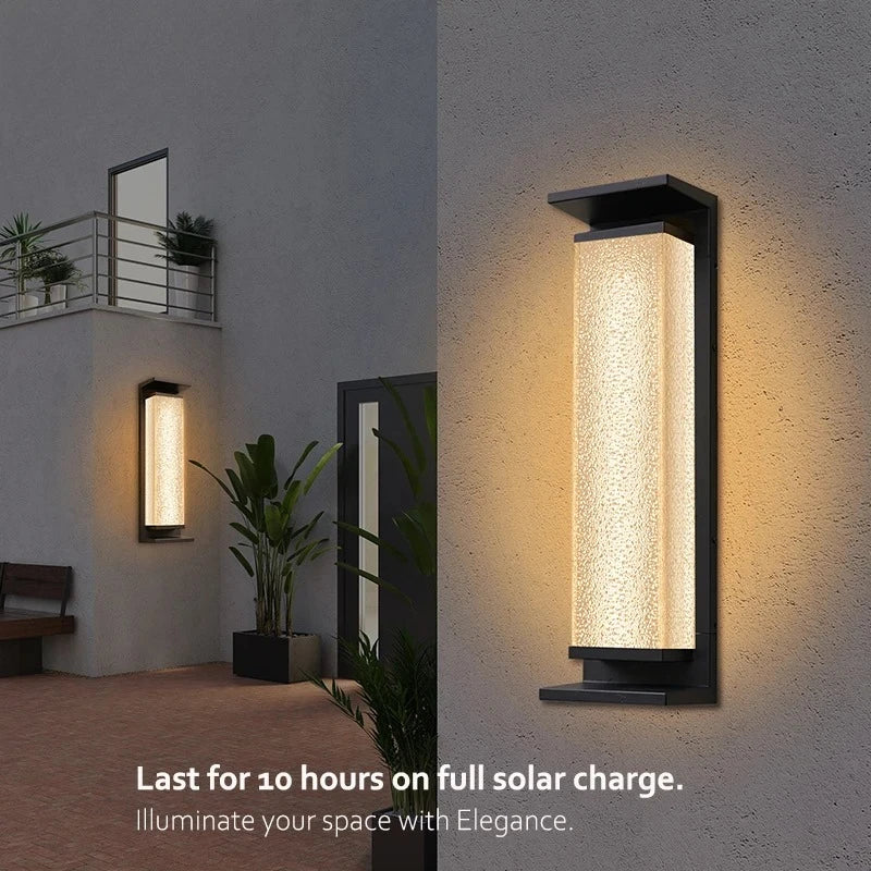 Solar dusk to dawn wall lantern anti-rust finish detail