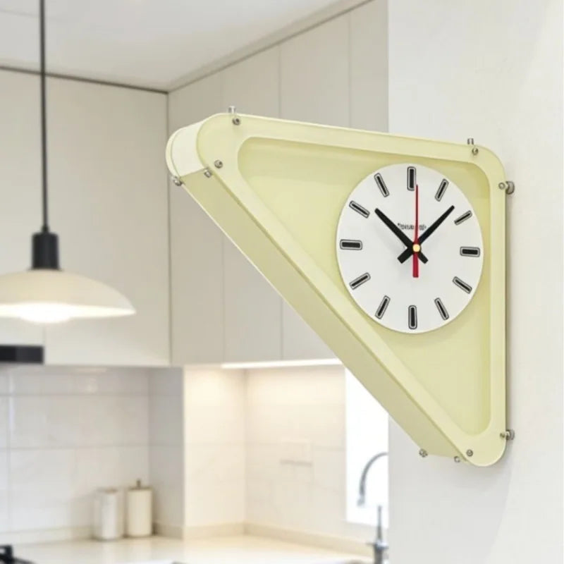 Acrylic Triangle Corner Wall Clock packaging detail — Casa Norex