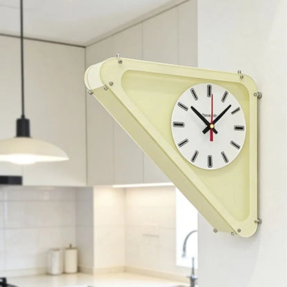 Acrylic Triangle Corner Wall Clock packaging detail — Casa Norex