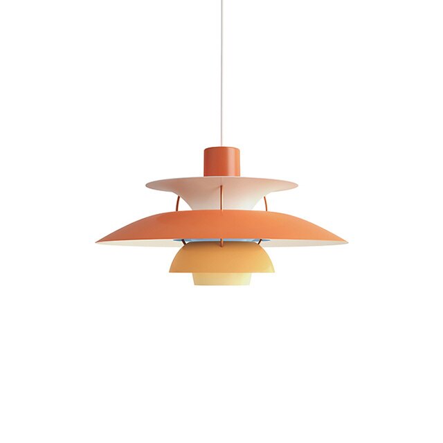 Colorful aluminum pendant lights grouped - kitchen island cluster - Casa Norex