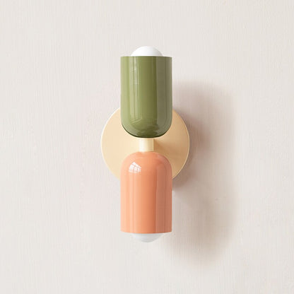Colorful Minimalist Dual-Bulb Wall Sconce for Modern Ambience