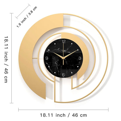 Marble Dial Wall Clock in interior setting — metal frame with marble-pattern dial | Casa Norex