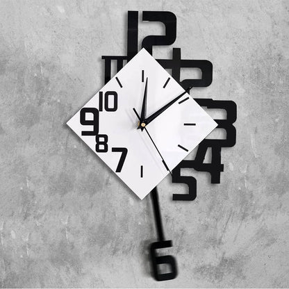 Swinging Numeral Pendulum Wall Clock scale reference on a wall — Casa Norex