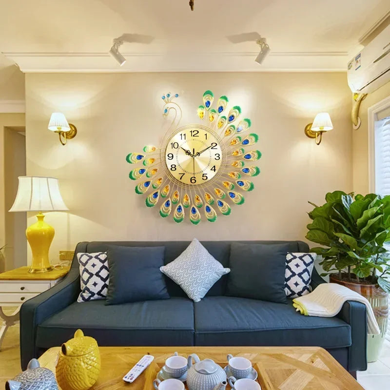 Peacock Metal Wall Clock