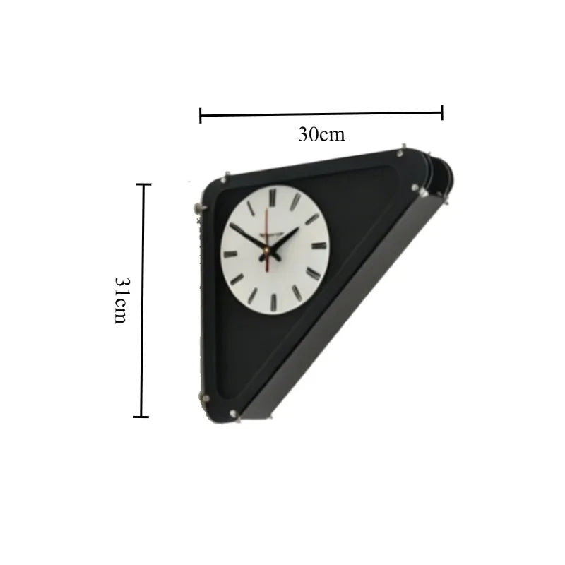 Acrylic Triangle Corner Wall Clock Black finish | Casa Norex