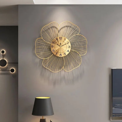 Wrought Iron Flower Wall Clock Arabic numeral close-up | Casa Norex