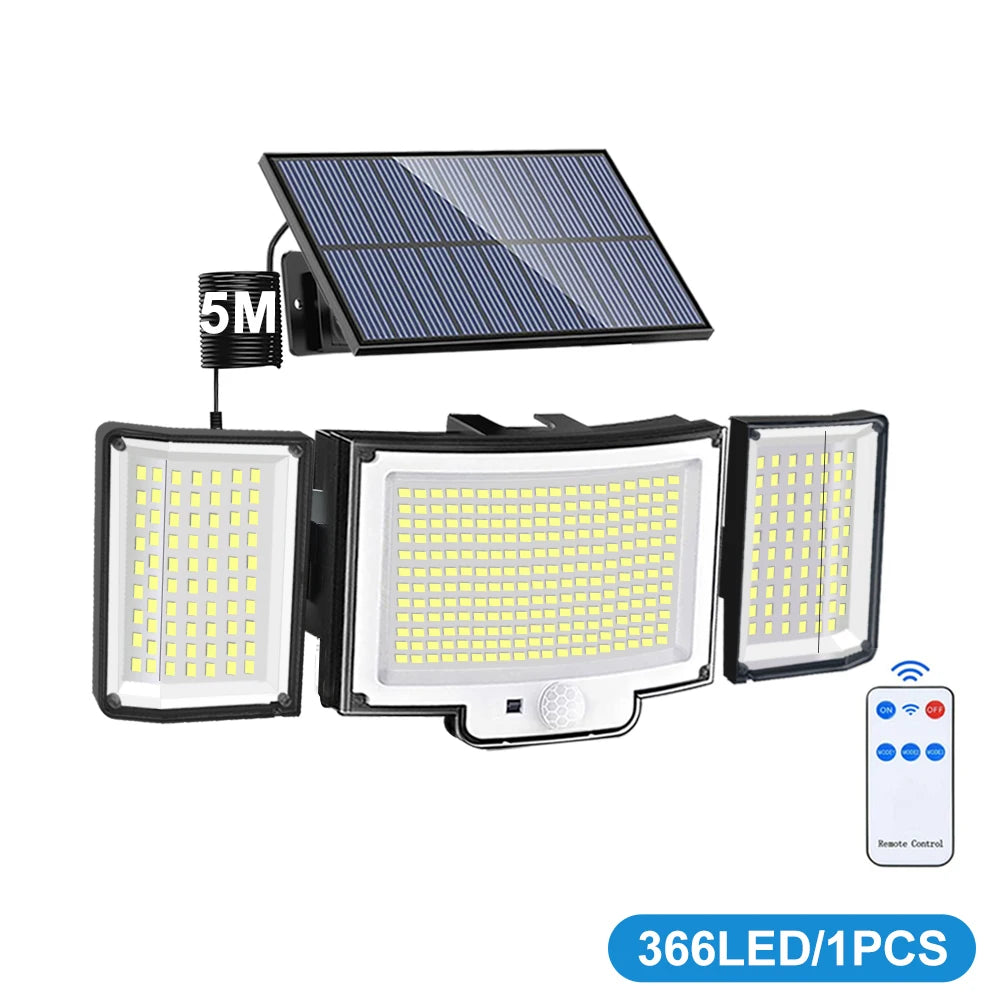 Close-up of the 366 LED security wall light with dual adjustable heads