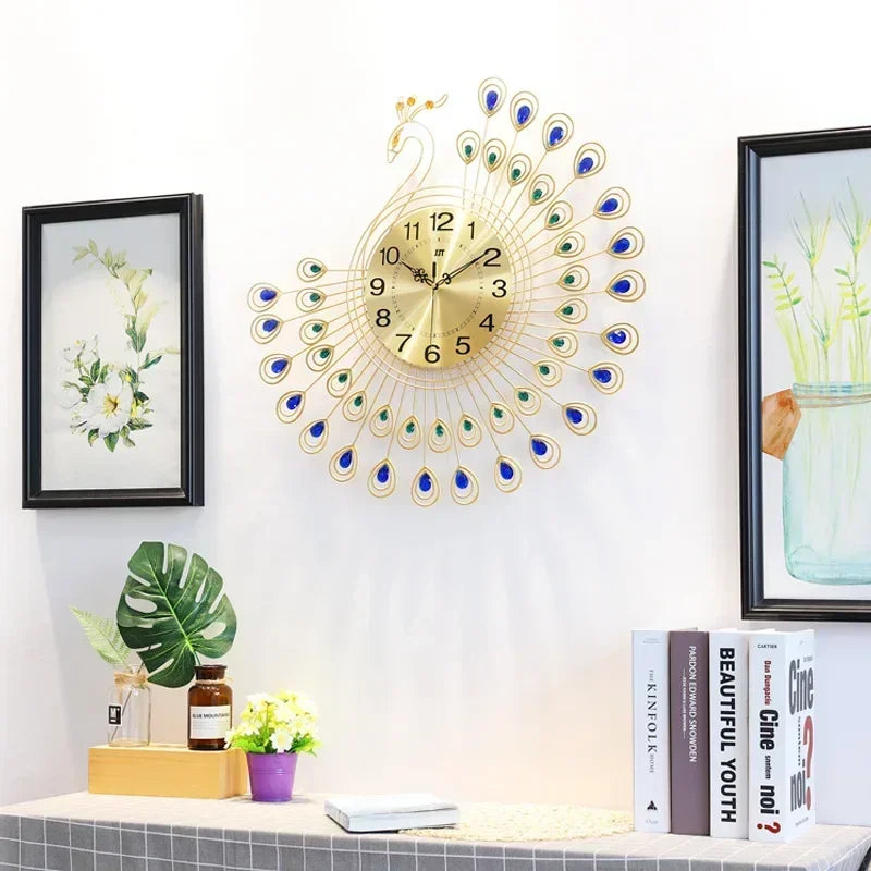 Peacock Metal Wall Clock