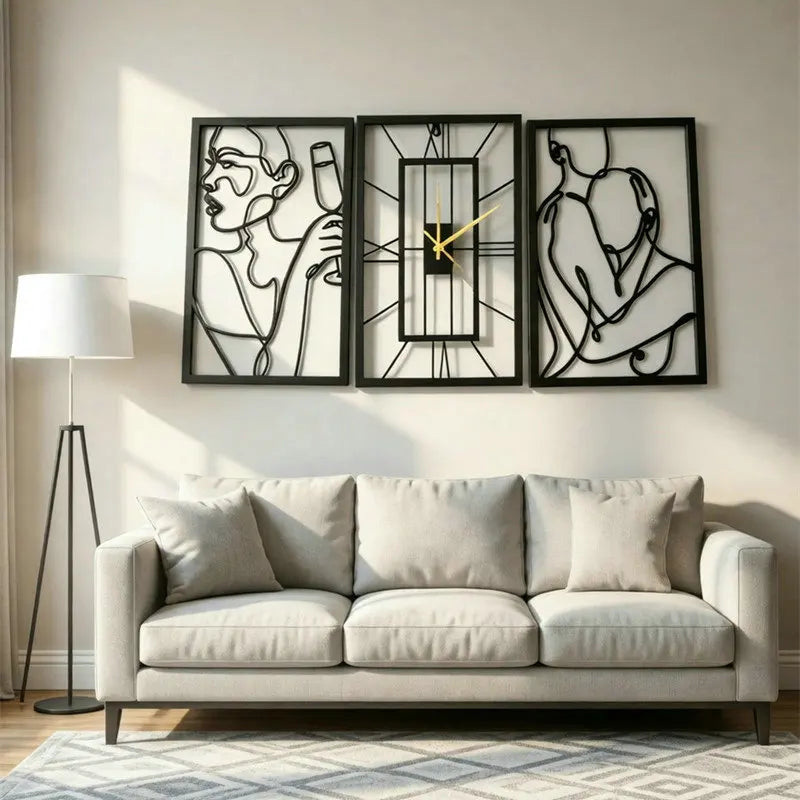 Line Art Wall Clock Trio detail view 15 — Casa Norex