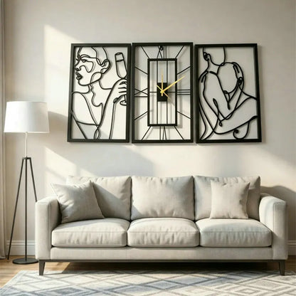 Line Art Wall Clock Trio detail view 15 — Casa Norex