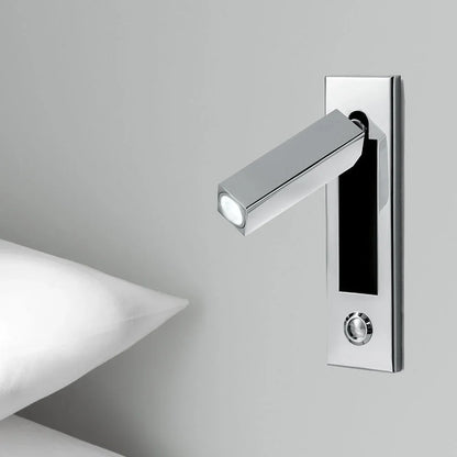 Recessed wall reading light square plate, Gold finish | Casa Norex