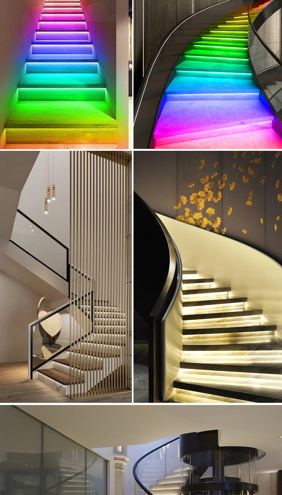 LED strip light stair kit lighting a staircase one step at a time — motion activated | Casa Norex